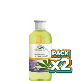 Pack 2x CHAMPU USO FRECUENTE (LINO-CAÑAMO) 500Ml. CORPORE SANO