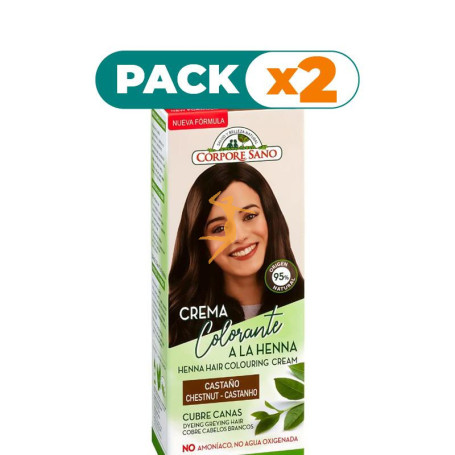 Pack 2x CUBRE CANAS HENNA CASTAÑO 80ML CORPORE SANO