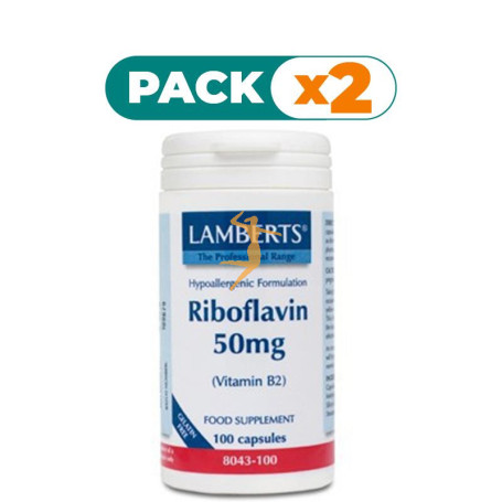 Pack 2x RIBOFLAVINA 50Mg. (VITAMINA B2) LAMBERTS