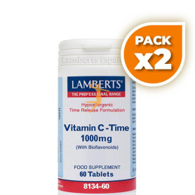 Pack 2x VITAMINA C 1000Mg. CON BIOFLAVONOIDES 60 TABLETAS LAMBERTS