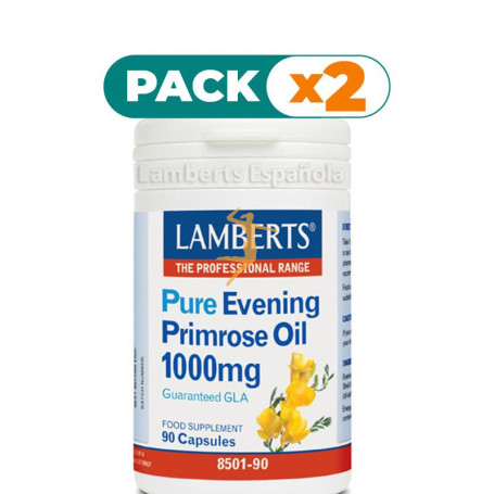 Pack 2x ACEITE DE PRÍMULA PURO 1000Mg. LAMBERTS
