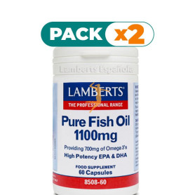 Pack 2x ACEITE DE PESCADO PURO 1100Mg. 60 CÁPSULAS LAMBERTS