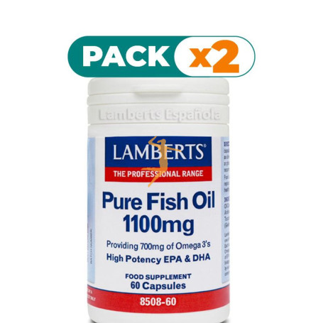Pack 2x ACEITE DE PESCADO PURO 1100Mg. 60 CÁPSULAS LAMBERTS