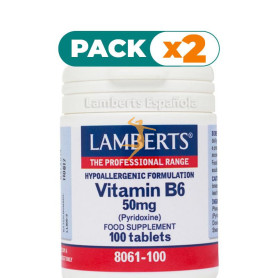 Pack 2x PIRIDOXINA 50Mg. (VITAMINA B6) LAMBERTS