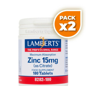 Pack 2x ZINC 15Mg. (COMO CITRATO) LAMBERTS