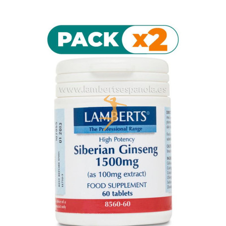 Pack 2x GINSENG SIBERIANO 1500Mg. LAMBERTS