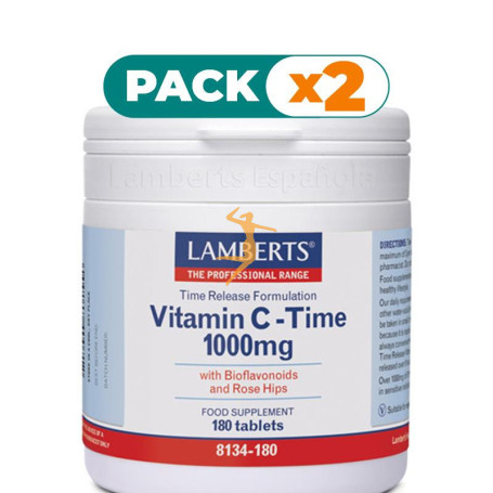 Pack 2x VITAMINA C 1000Mg. 180 LS TABLETAS LAMBERTS