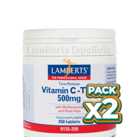 Pack 2x VITAMINA C 500Mg. CON BIOFLAVONOIDES 250 TABLETAS LAMBERTS