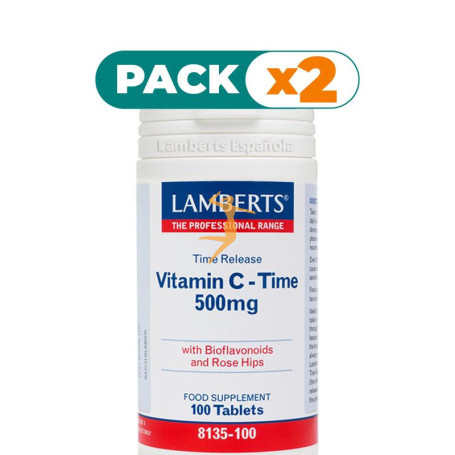 Pack 2x VITAMINA C 500Mg. CON BIOFLAVONOIDES 100 TABLETAS LAMBERTS