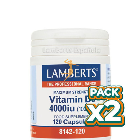 Pack 2x VITAMINA D3 4000UI 120 CAPSULASLAMBERTS