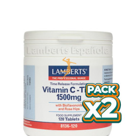 Pack 2x VITAMINA C 1500Mg. CON BIOFLAVONOIDES 120 TABLETAS LAMBERTS