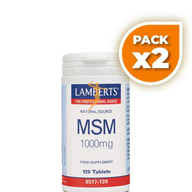 Pack 2x MSM (METILSULFONILMETANO) 1.000Mg. 120 TABLETAS LAMBERTS