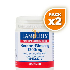 Pack 2x GINSENG KOREANO 60 TABLETAS LAMBERTS