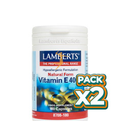 Pack 2x VITAMINA E NATURAL 400UI 180 TABLETAS LAMBERTS