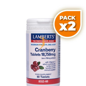 Pack 2x CRANBERRY 18.750Mg. 60 TABLETAS LAMBERTS