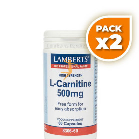 Pack 2x L-CARNITINA 500Mg. 60 CÁPSULAS LAMBERTS