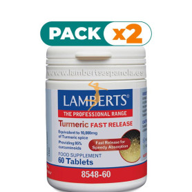 Pack 2x CÚRCUMA DE 60 TABLETAS LAMBERTS