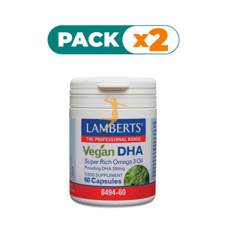 Pack 2x VEGAN DHA 250Mg. 60 CAPSULAS LAMBERTS