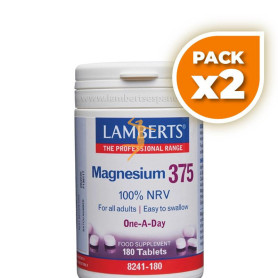 Pack 2x MAGNESIO 375 180 TABLETAS LAMBERTS