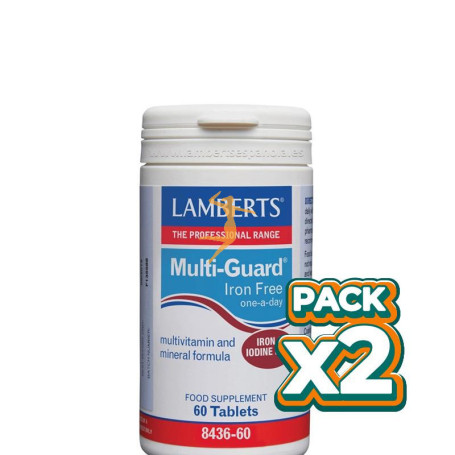 Pack 2x MULTI-GUARD IRON FREE 60 TABLETAS LAMBERTS