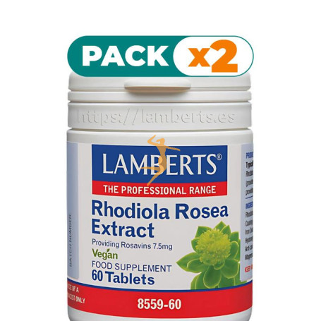 Pack 2x RHODIOLA ROSEA 250Mg 60 TABLETAS LAMBERTS