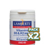 Pack 2x VITAMINAS D3 2000UI Y K2 90MCG 90 CÁPSULAS LAMBERTS
