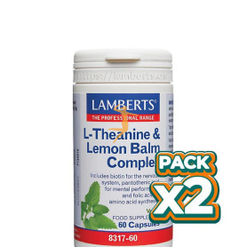 Pack 2x COMPLEJO DE TEANINA Y BÁLSAMO DE LIMÓN 60 CÁPSULAS LAMBERTS