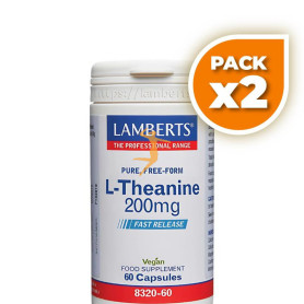 Pack 2x L-TEANINA 200 MG 60 CÁPSULAS LAMBERTS