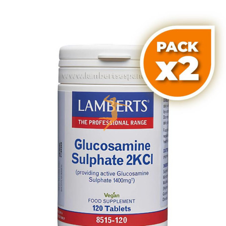 Pack 2x SULFATO DE GLUCOSAMINA 2KCL 120 COMPRIMIDOS LAMBERTS