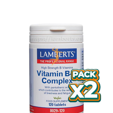 Pack 2x COMPLEJO DE VITAMINAS B-50 120 COMPRIMIDOS LAMBERTS