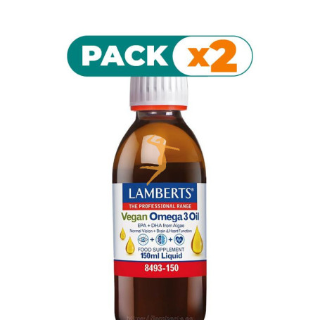 Pack 2x OMEGA 3 VEGANO LÍQUIDO 150ML LAMBERTS