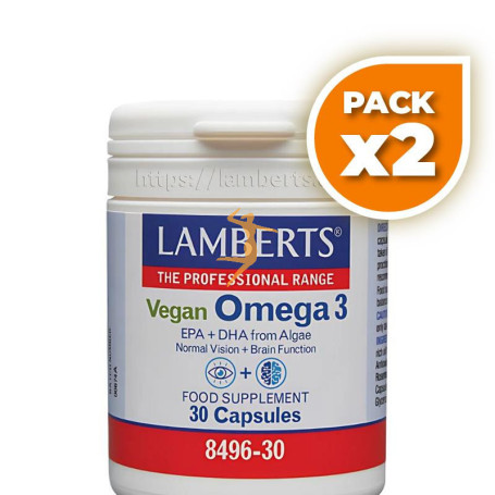 Pack 2x OMEGA 3 VEGANO 30 CÁPSULAS LAMBERTS