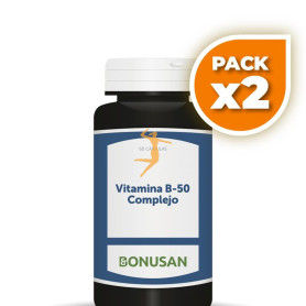 Pack 2x VITAMINA B-50 COMPLEJO 60 CÁPSULAS VEGETALES BONUSAN