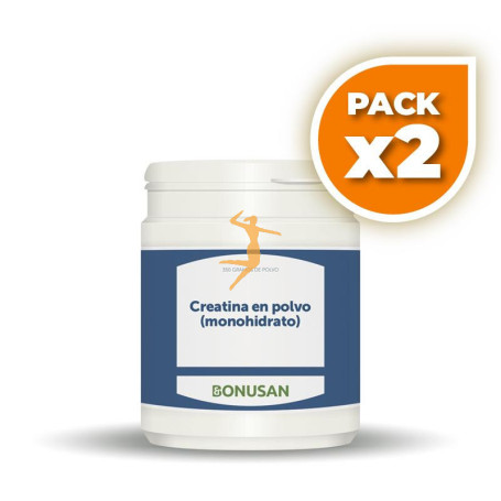 Pack 2x CREATINA EN POLVO (MONOHIDRATO) 350Gr. BONUSAN