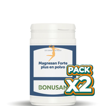 Pack 2x MAGNESAN FORTE PLUS POLVO 120Gr. BONUSAN