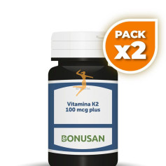 Pack 2x VITAMINA K2 100MCG PLUS 60 TABLETAS BONUSAN