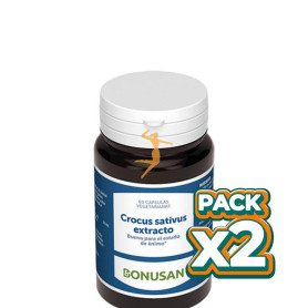 Pack 2x CROCUS SATIVUS EXTRACTO 60 CAPSULAS BONUSAN