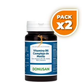 Pack 2x VITAMINA B6 COMPLEJO DE METILO 60 CAPSULAS BONUSAN