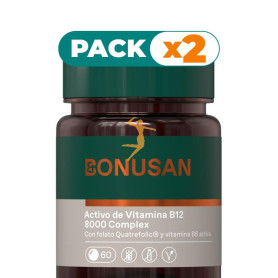 Pack 2x VITAMINA B12 ACTIVA 8000MCG 60 COMPRIMIDOS BONUSAN
