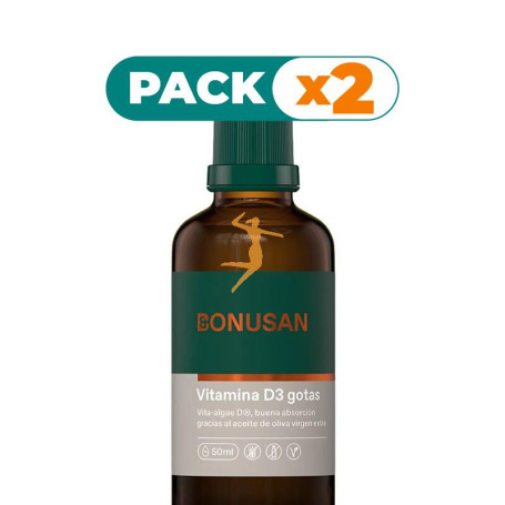 Pack 2x VITAMINA D3 GOTAS 50ML BONUSAN