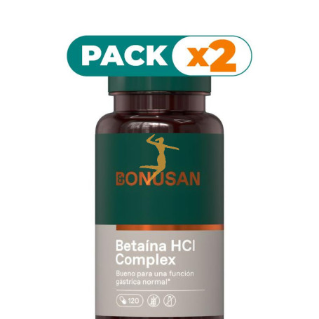 Pack 2x BETAÍNA HCL COMPLEX 120 CÁPSULAS BONUSAN