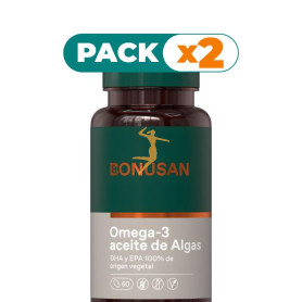 Pack 2x OMEGA 3 ACEITE DE ALGAS 60 PERLAS BONUSAN