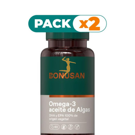 Pack 2x OMEGA 3 ACEITE DE ALGAS 60 PERLAS BONUSAN