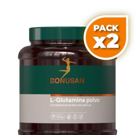 Pack 2x L-GLUTAMINA EN POLVO 500G BONUSAN