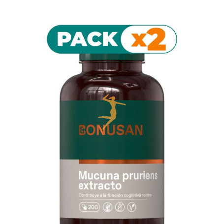 Pack 2x MUCUNA PRURIENS EXTRACTO 200 CÁPSULAS BONUSAN