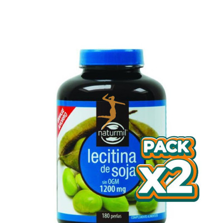 Pack 2x LECITINA DE SOJA 1.200Mg. 180 PERLAS NATURMIL
