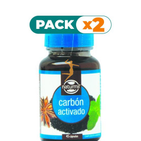 Pack 2x CARBÓN ACTIVADO COMPUESTO 45 CÁPSULAS NATURMIL
