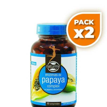 Pack 2x ENZIMAS DE PAPAYA COMPLEX 90 COMPRIMIDOS NATURMIL