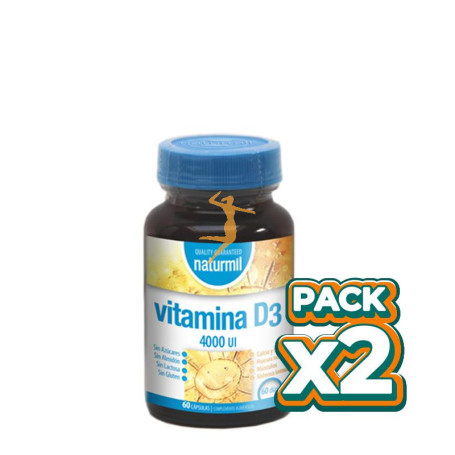 Pack 2x VITAMINA D3 4.000UI. 60 CÁPSULAS NATURMIL