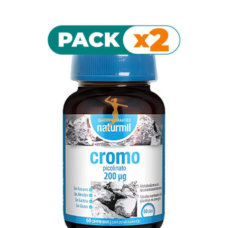 Pack 2x PICOLINATO DE CROMO 200UG 60 COMPRIMIDOS NATURMIL